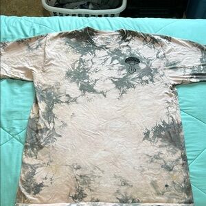 Unisex, hand tie-dyed, hand printed Amanita Muscaria shirt. Size XL.